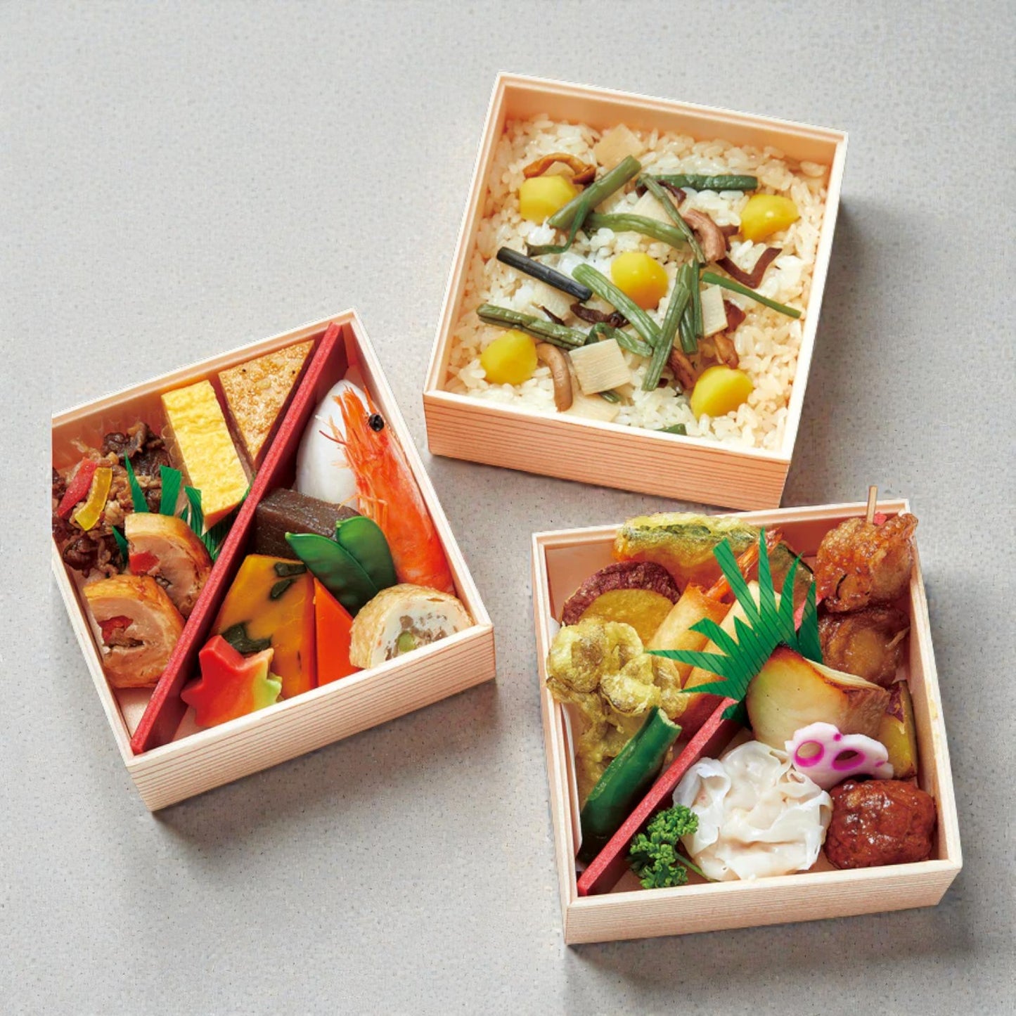 金木犀（きんもくせい） 栗と山菜おこわ3段重